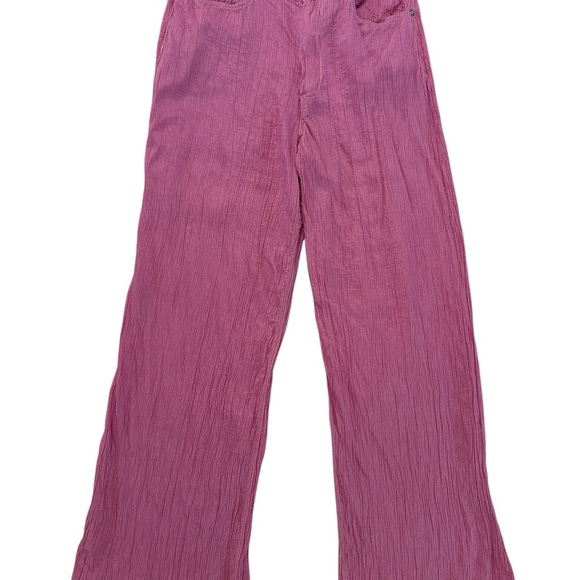 Zara Bubble Gum Pink Wide-Leg Pants Size M - Picture 17 of 17